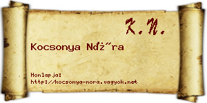 Kocsonya Nóra névjegykártya